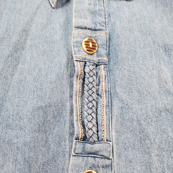 Landhaus C&A Naturally Shirt Mens Medium Blue Denim Classic Fit Button Up Casual - Picture 4 of 15